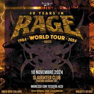Rage Milano 2024 tour data e biglietti -2